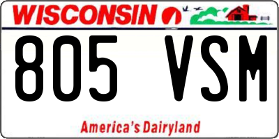 WI license plate 805VSM