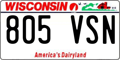 WI license plate 805VSN