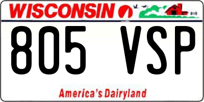 WI license plate 805VSP