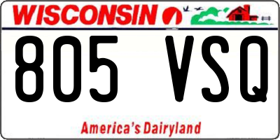 WI license plate 805VSQ