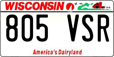 WI license plate 805VSR