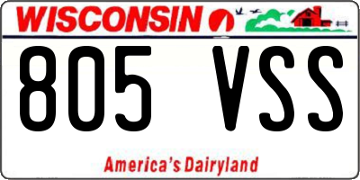 WI license plate 805VSS