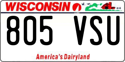 WI license plate 805VSU