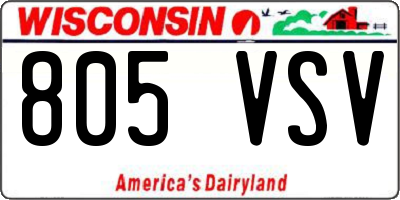 WI license plate 805VSV