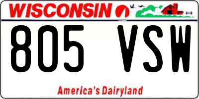 WI license plate 805VSW