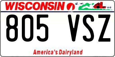 WI license plate 805VSZ