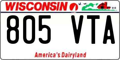 WI license plate 805VTA
