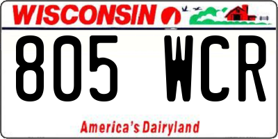 WI license plate 805WCR