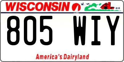 WI license plate 805WIY