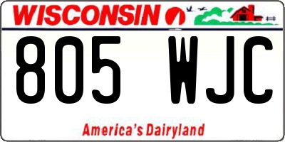 WI license plate 805WJC