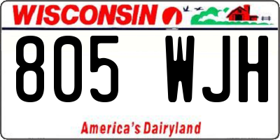 WI license plate 805WJH