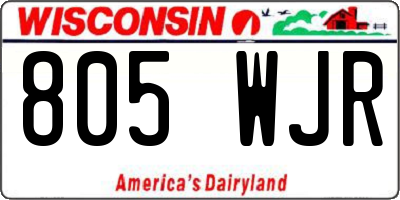 WI license plate 805WJR