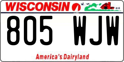 WI license plate 805WJW