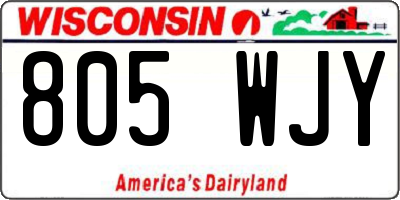 WI license plate 805WJY