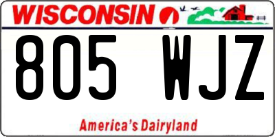 WI license plate 805WJZ