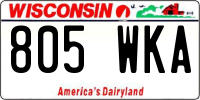 WI license plate 805WKA