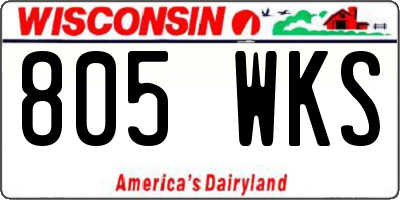WI license plate 805WKS