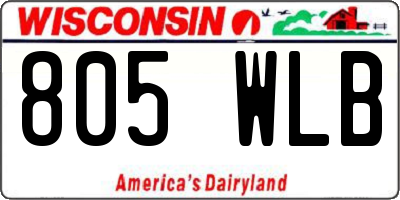 WI license plate 805WLB