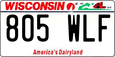 WI license plate 805WLF