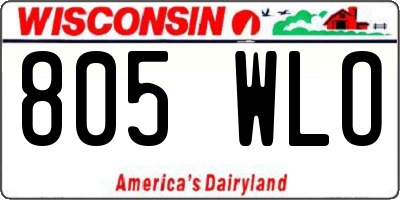 WI license plate 805WLO