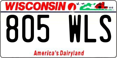 WI license plate 805WLS