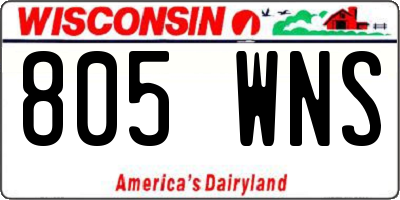 WI license plate 805WNS