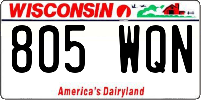 WI license plate 805WQN