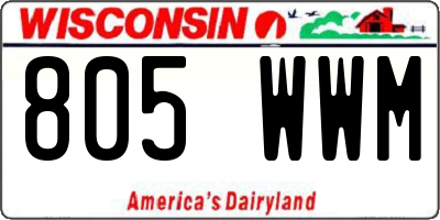 WI license plate 805WWM