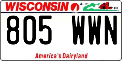 WI license plate 805WWN