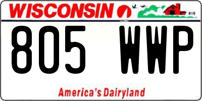 WI license plate 805WWP
