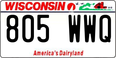 WI license plate 805WWQ