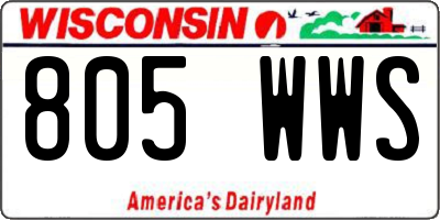 WI license plate 805WWS