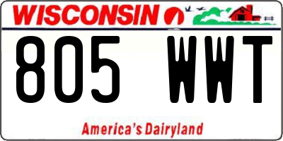 WI license plate 805WWT
