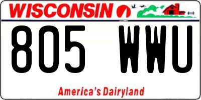 WI license plate 805WWU