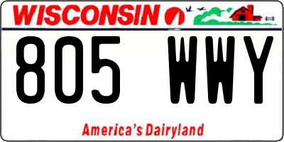 WI license plate 805WWY