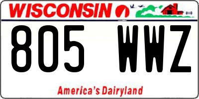 WI license plate 805WWZ