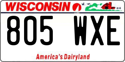 WI license plate 805WXE