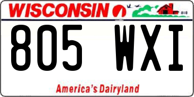 WI license plate 805WXI