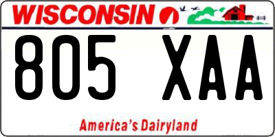 WI license plate 805XAA