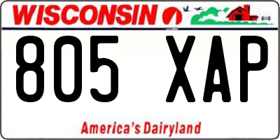 WI license plate 805XAP