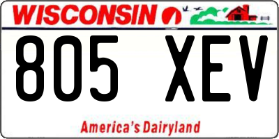 WI license plate 805XEV