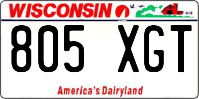 WI license plate 805XGT
