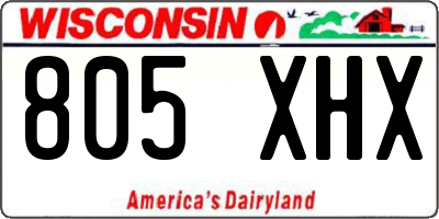 WI license plate 805XHX