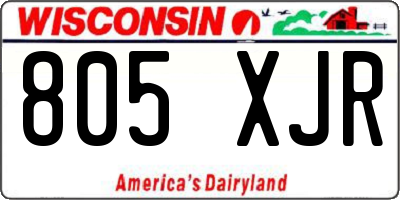 WI license plate 805XJR