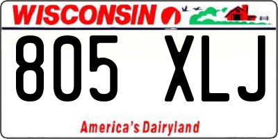 WI license plate 805XLJ