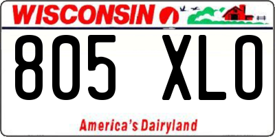 WI license plate 805XLO