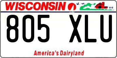 WI license plate 805XLU