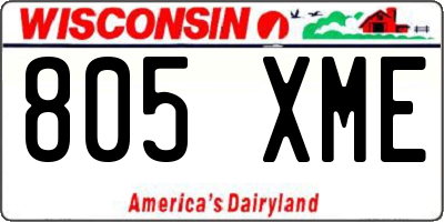 WI license plate 805XME