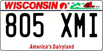 WI license plate 805XMI