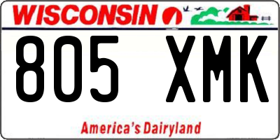 WI license plate 805XMK